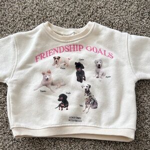 Zara Cream 'Friendship Goals' Kids Sweatshirt